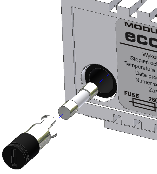 Rys. 7.1 wymiana bezpiecznika Producent zastrzega sobie prawo do zmian konstrukcyjnych i programowych bez wcześniejszych zapowiedzi. Rejestr zmian: 3.