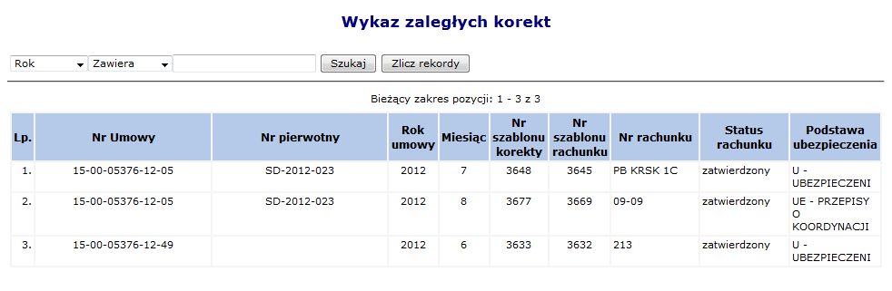 c. wykazać zasoby w potencjale 2) Skontaktować się z OW NFZ w celu rozwiązania problemu Rys. 11.9 Lista pozycji umowy wraz z miejscami udzielania świadczeń 11.