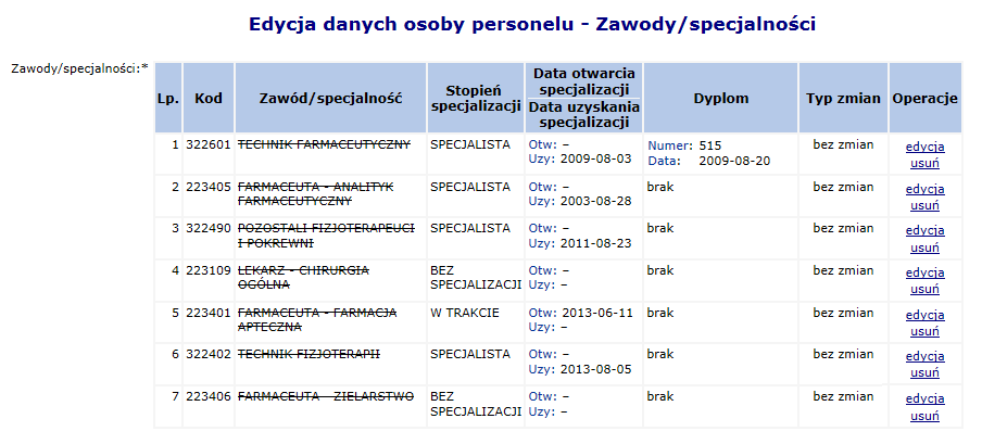 Rys. 8.63 Lista osób, dla których zostanie przeprowadzone automatyczne przekodowanie 3.