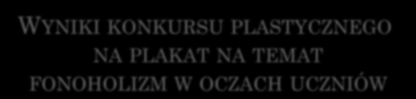 WYNIKI KONKURSU PLASTYCZNEGO NA PLAKAT NA TEMAT FONOHOLIZM