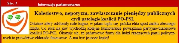 Radni Rady Powiatu z Prawa i Sprawiedliwości A. Bączkowski M. Dwojak Prawicowy Informator Sejmowo Samorządowy Informacje z powiatu Str.