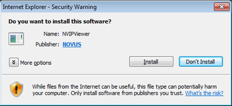 NVIP-3DN7000C-1P User s manual (short form) ver.1.0 NETWORK CONNECTION UTILIZING WEB BROWSER If the installation fails, changing security settings for the IE browser is required.