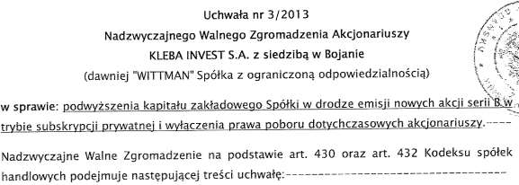 Akcje serii A zostały zarejestrowane w rejestrze sądowym w dniu 11.10.2013 r.