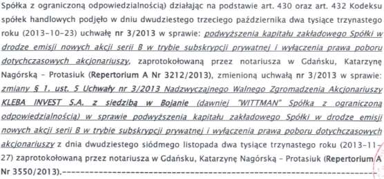 Na podstawie Uchwały nr 19/2013 z dnia 5.12.