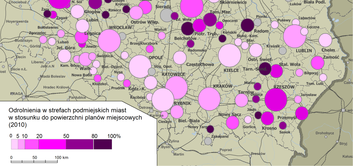 1. Brak planów miejscowych (pokrycie planistyczne - około 30% pow. kraju). 2.