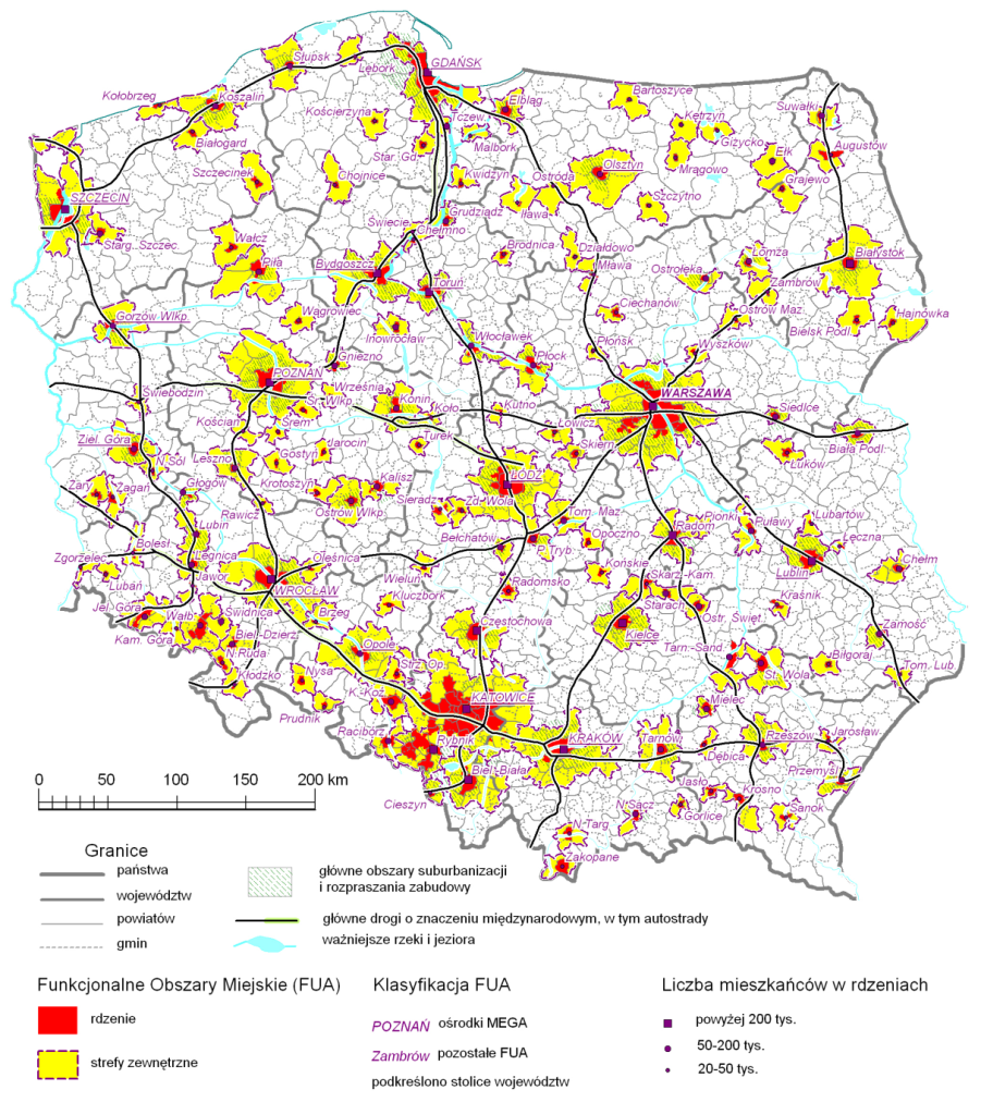 DZIAŁANIA NAPRAWCZE W WARUNKACH SILNEGO KRYZYSU Delimitacja 18 Miejskich Obszarów Funkcjonalnych w celu optymalizacji zarządzania strukturami społeczno-gospodarczymi i infrastrukturalnymi