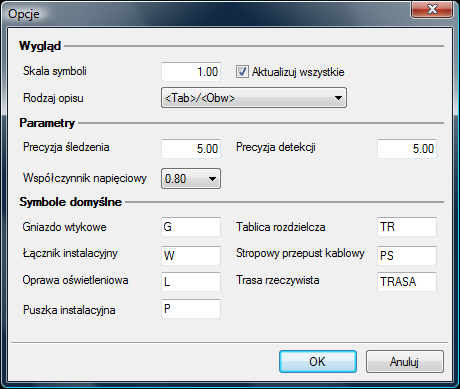 4.2.1 Opcje ogólne programu Po kliknięciu na ikonę wyświetla się okno dialogowe z opcjami ogólnymi programu. Rys 1. Okno opcji programu.