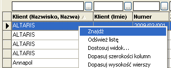 6 Opcja ta automatycznie zwiększy wysokość wiersza tak, żeby dla kolumn oznaczonych, jako "zawijaj tekst" pokazana została cała zawartość. 2.3.