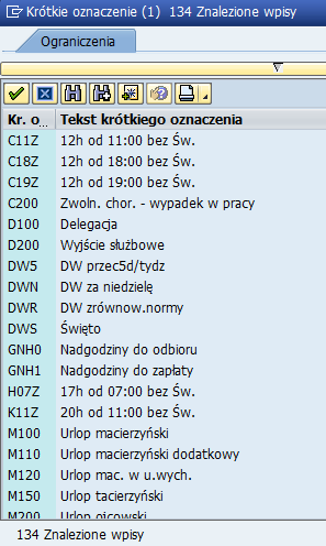 Zaznaczamy interesujący nas wpis po czym wybieramy bądź klikamy ENTER UWAGA!!! Nie należy wprowadzać nieobecności na jeden dzień a następnie kopiować ją na kolejne dni.