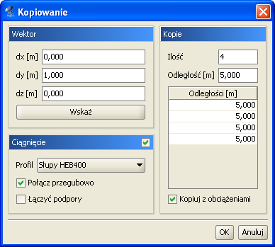 3 Podstawy R3D3-Rama 3D 3.9 Kopiowanie wielokrotne elementów układu Funkcja Kopiowanie umożliwia kopiowanie fragmentów lub całości układu.