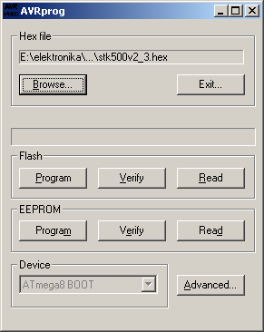 9. Zmiana firmware programatora AVR Prog Firmware programatora może być również zmieniany programem AVR Prog wchodzącym w skład pakietu AVR Studio.