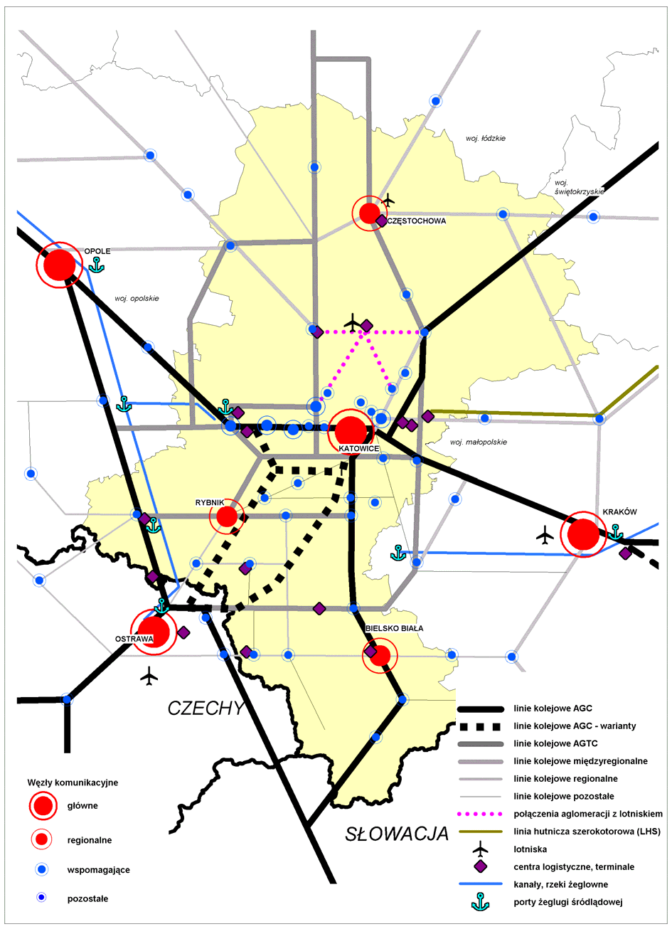 Model transportu kolejowego koncepcja ( Źródło: Plan zagospodarowania