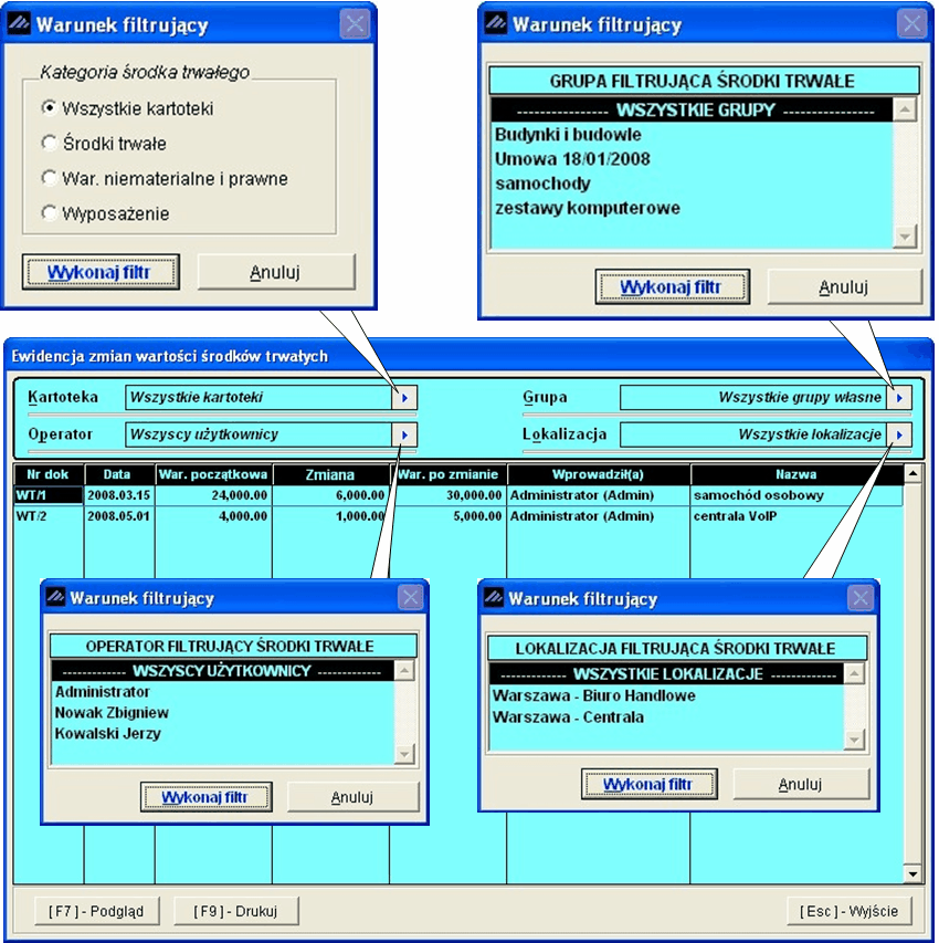 6.4 Raporty Zestawienie dokumentów WT W Menu programu Raporty dostępne jest zestawienie dokumentów WT.