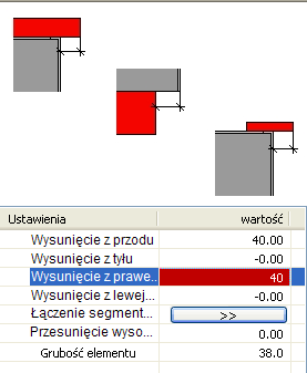 Następnie zaznaczamy szafkę dolną z prawej strony przy drugiej ścianie. Również tutaj najlepiej kliknąć na poprzeczkę. Dokonany wybór potwierdzamy klawiszem ENTER lub prawym klawiszem myszki.