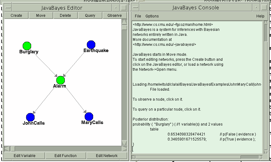 Przyk ladowa sieć w systemie JavaBayes