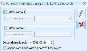 5.4.8 Seryjna zmiana centrum podległościowego Operacja zmiany centrum podległościowego jest operacją seryjną dla zaznaczonych na liście w kadrach pracowników, dostępna w module Comarch ERP Optima