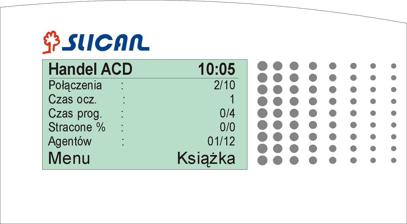 Aparaty systemowe Slican 1 3 2 4 Ekran wyświetlacza w trakcie prowadzonej rozmowy (wszystkie typy aparatu).