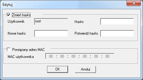 Kamery IP serii NVIP-3000 4MPX Instrukcja obsługi INTERFEJS WWW - PRACA Z KAMERĄ Dodawanie użytkownika: 1. Po kliknięciu Dodaj pojawi się okno Dodaj użytkownika.