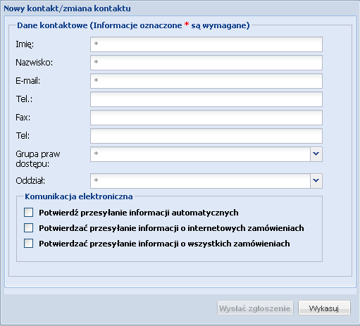 Kontakty Dodanie lub zmiana informacji o kontakcie Dodać kontakt Usunięcie kontaktu Ustawienie praw i ról