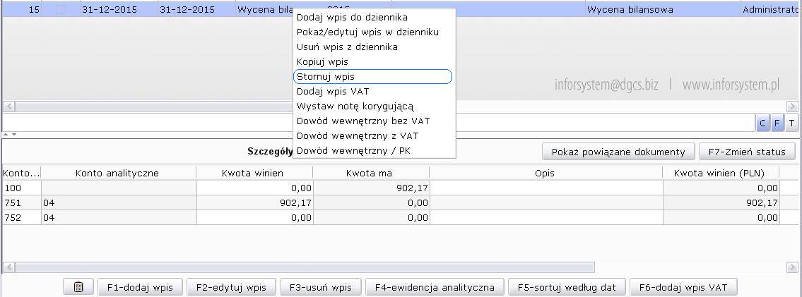 Program przygotuje dokument identyczny jak stornowany, ale z kwotami ujemnymi.