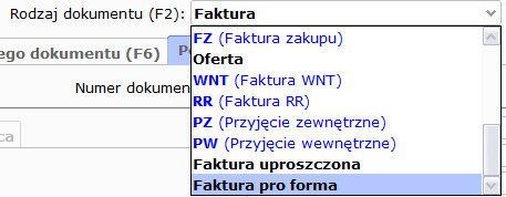 2.8 Zmiana kierunku liczenia VAT dokumentów wystawianych w oknie głównym Wprowadzono możliwość zmiany kierunku liczenia VAT dla wszystkich wystawianych w oknie głównym dokumentów z wyłączeniem tych,