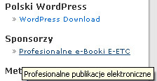 5. Opcje publikacji WordPress 66 Rys. 5.26. Zaawansowanie opcje odnośnika Sekcja Zaawansowane posiada dodatkowe opcje które moŝemy przypisać do tworzonego odnośnika.