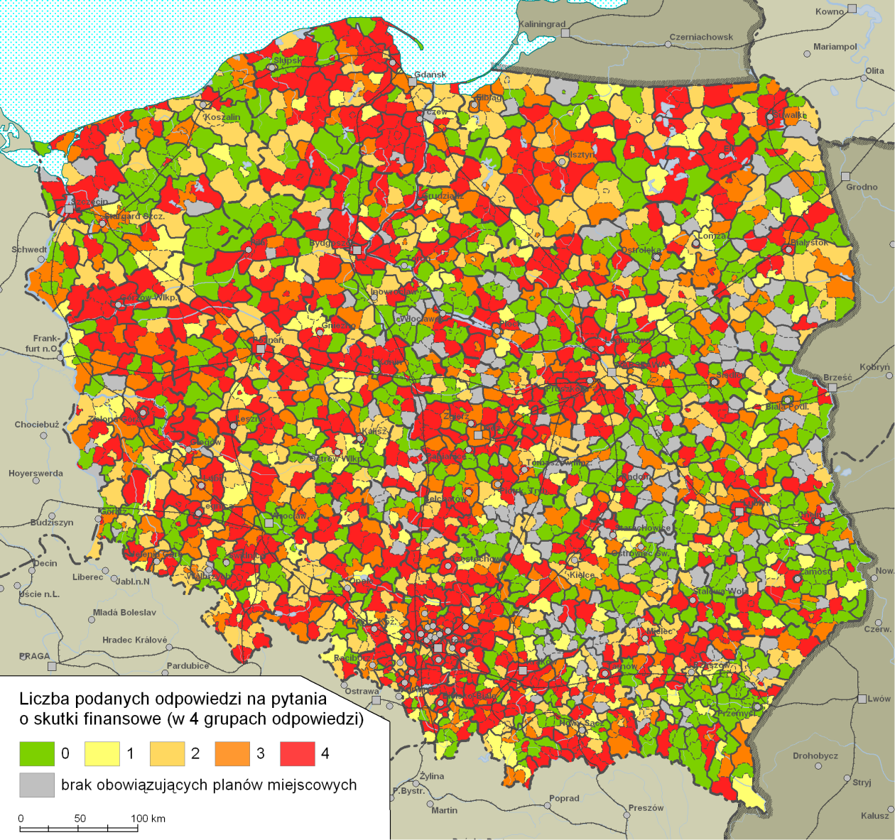 Oprócz wyników analiz zilustrowanych mapami, przedstawionych w niniejszej części opracowania, podobnie jak w przypadku analizy ogólnokrajowej sytuacji planistycznej (rozdział 2) przygotowano obszerny