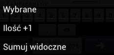 Wybór artykułu do wprowadzenia ilości oznacza pole edycyjne niebieską ramką. Pole do wprowadzenia ilości Jednostka sprzedaży artykułu Rysunek 240.