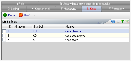 Jeżeli pracownik mobilny ma wybrany magazyn do raportowania w górnym oknie, magazyn ten automatycznie wprowadzi się w tym miejscu.