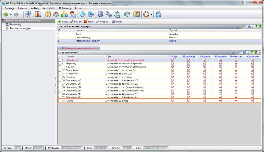 Rysunek 69. Uprawnienia do ankiet 3.7.2.