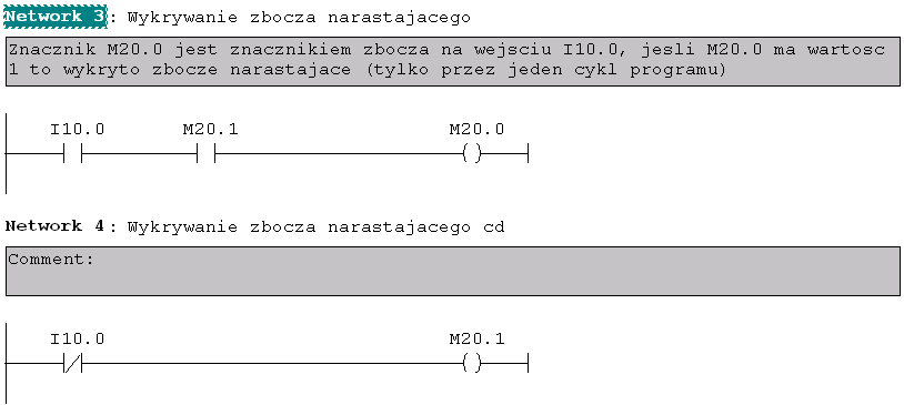 Programowanie sterowników Siemens S7 Funkcje pamięciowe w języku STEP 7 Przerzutniki RS i SR 27 Programowanie