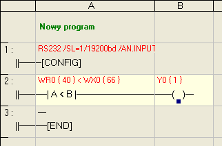 --- A < B --- Warunek mniejszości --- A < B --- kod 162, 8 1 Długość funkcji w bajtach 8 2 Kod funkcji 162 Przek. wewnętrzny R kod 2 adr 0-255 3 Impuls.