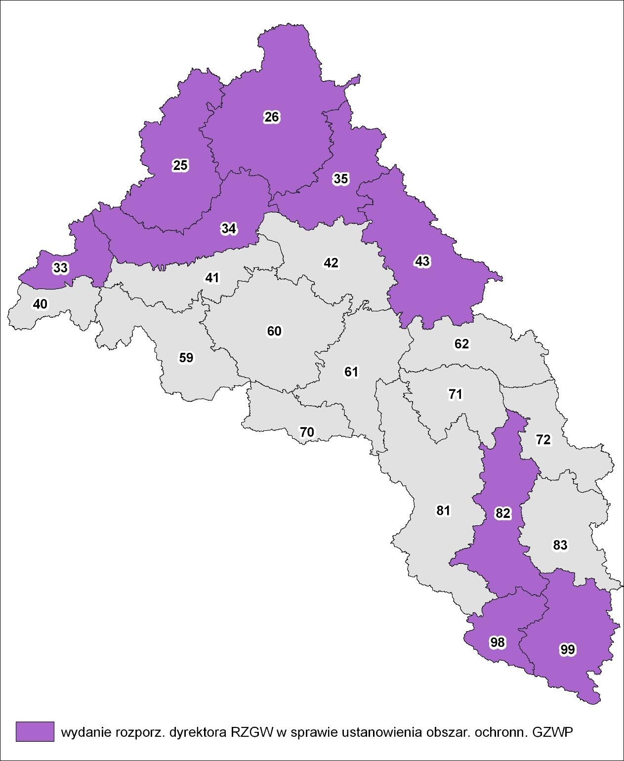 Działania specyficzne dla JCWPd: - opracowanie dokumentacji na potrzeby ustanowienia obszaru ochronnego zbiornika wód śródlądowych (GZWP) Działanie wprowadzone dla11 JCWPd.