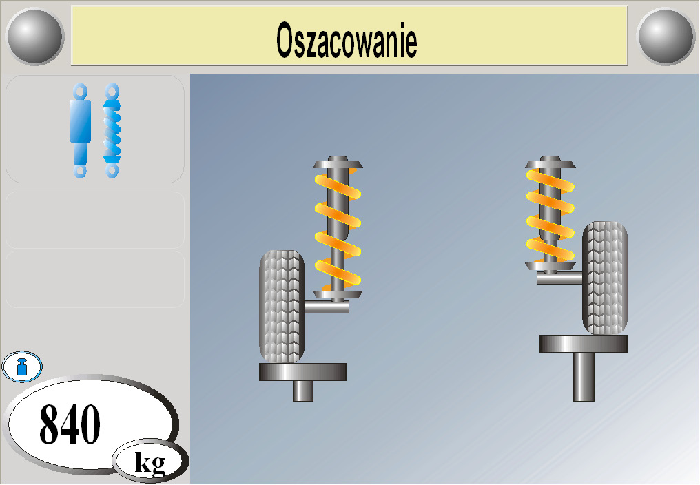 de 48 BSA / SDL 4xxx Tryb ręczny (tryb zwykły) Krok Zdalne sterowanie Wynik/wskazanie 4. Wybrać rodzaj pomiaru: Pomiar geometrii osi. Pomiar pojedynczego koła po lewej.