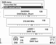 84 Radioodtwarzacz (DAB-DAB wył./dab-fm wł.) Ręczne dostrajanie stacji radiowej Ręczne strojenie stacji DAB (DAB-DAB wł./dab-fm wł.) Po nastawieniu funkcji Automat. przełącz.