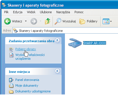 SKANOWANIE PRZEZ "KREATOR SKANERA I APARATU FOTOGRAFICZNEGO" (WINDOWS XP) Poniżej wyjaśniony jest sposób skanowania za pomocą "Kreatora skanera i aparatu fotograficznego" w systemie Windows XP.