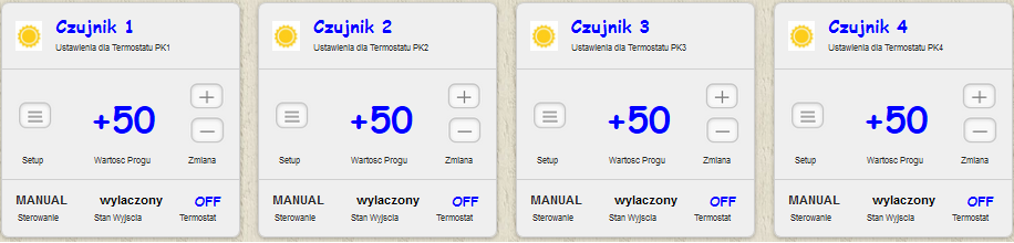 W tym miejscu mamy dostęp do ustawień, w których m. in. możemy edytować nazwy czujników (np. Kotłownia), a także wprowadzać interesujące nas parametry.