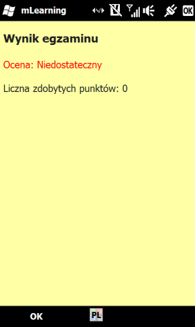 2) Po wykonaniu kroku pierwszego na ekranie wyświetlone zostaną wyniki realizacji quizu 7 Dostęp do słownika pojęd Aby