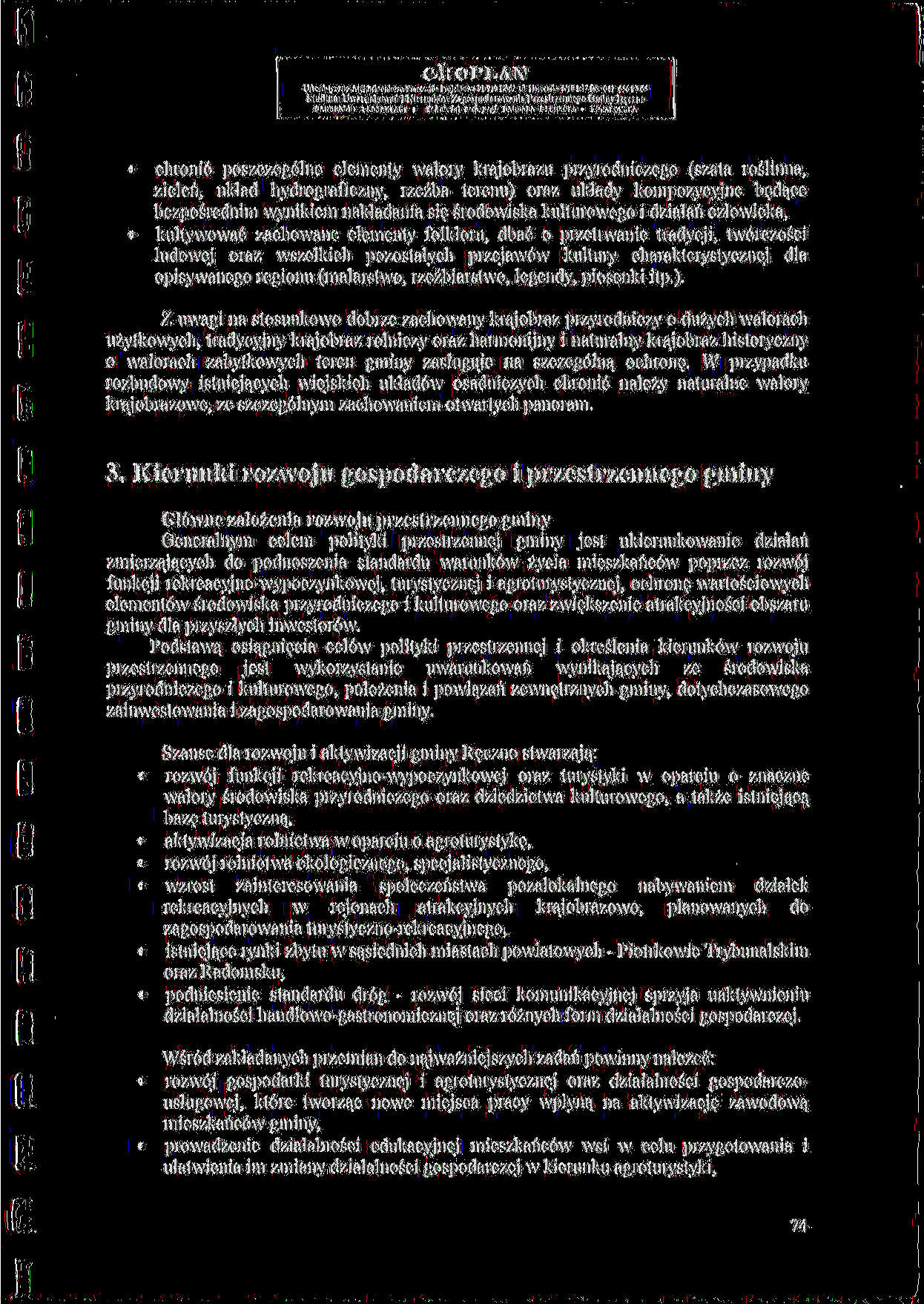 HwuwOtamA l Kbninkfm 24foipo<JuDnuU> Przn1nffnnrgci Go*tay RttUM pkhjflktut r **^UtMkjrflf UflUM BlUKU - * chronic poszczeg61ne elementy watory krajobrazu przyrodniczego (szata roslinna, zielen,