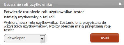 Rys. 9.9 Dodawanie nowej roli do systemu Formularz zawiera jedno pole do wprowadzenia nazwy roli użytkownika. Dodanie roli następuje po wciśnięciu przycisku Dodaj.