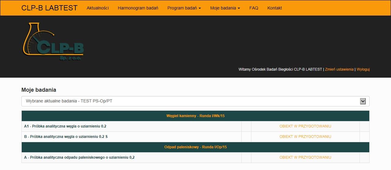 Ośrodek Badań Biegłości CLP-B LABTEST Centralne Laboratorium Pomiarowo-Badawcze Sp. z o.o. ul. Rybnicka 6 44-335 Jastrzębie-Zdrój Tel./fax.