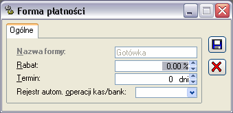 2.2.3 Konfiguracja, zakładka: SprzedaŜ/ Formy płatności Formy płatności są stosowane przy wystawianiu dokumentów handlowych i mogą być przypisane do kontrahentów.