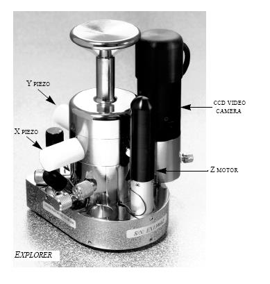 Rys. 8. Układ sprzężenia zwrotnego w AFM 4.4. Budowa Mikroskopu Explorer 1 3 2 4 Rys. 9. Budowa mikroskopu AFM Explorer: 1. Skaner piezoelektryczny 2. Sonda (ostrze zamontowane na belce) 3.