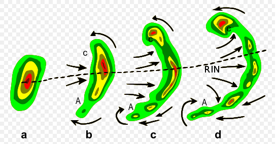 S. WALCZAKIEWICZ, K.OSTROWSKI Nawałnica z 4 VII 2002 r. jako przykład bow Termin bow echo odnosi się do układów burzowych w tym bardzo często do mezoskalowych systemów konwekcyjnych (ang.
