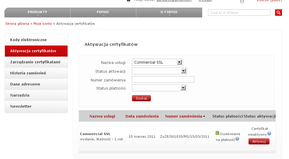 2.2. Tworzenie certyfikatu na podstawie utworzonego żądania (CSR) Wygenerowane w kroku poprzednim żądanie powinno mieć postać podobną jak poniżej: -----BEGIN NEW CERTIFICATE REQUEST-----