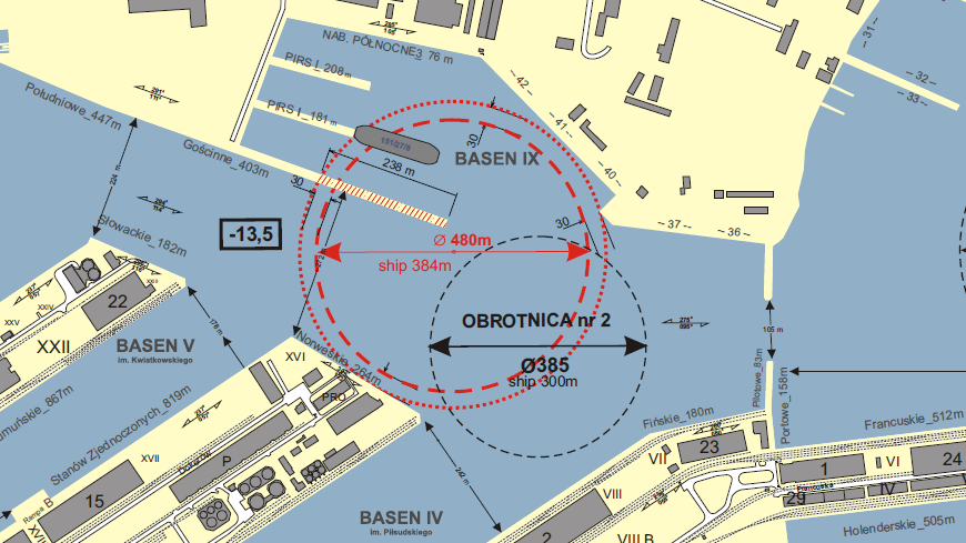 Pogłębienie toru podejściowego i akwenów wewnętrznych Portu Gdynia Etapy I, II, III Okres realizacji: 2013-2018 za ok.