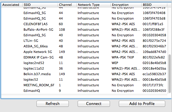 VII-3-3. Zakładka Available Network Zakładka Availible Network zawiera listę wszystkich dostępnych w zasięgu sieci bezprzewodowych, wraz z informacjami o każdej z sieci.