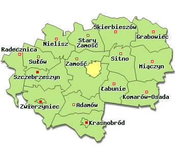 Mapa 1. Powiat Zamojski (ziemski) Źródło: Strona internetowa Związku Powiatów Polskich, http://www.zpp.