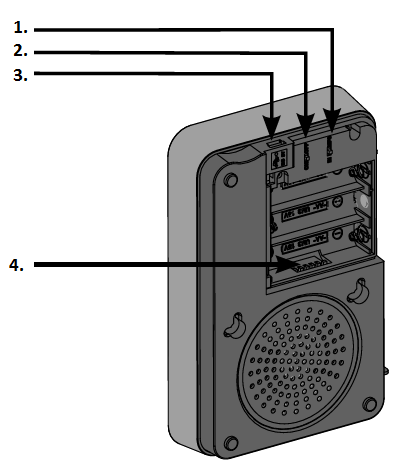 32 pre-recorded melodies and >230 MB internal memory. DIP switch to avoid interference. Set the IN/MP3 switch to MP3 to play the MP3 files in the internal memory.