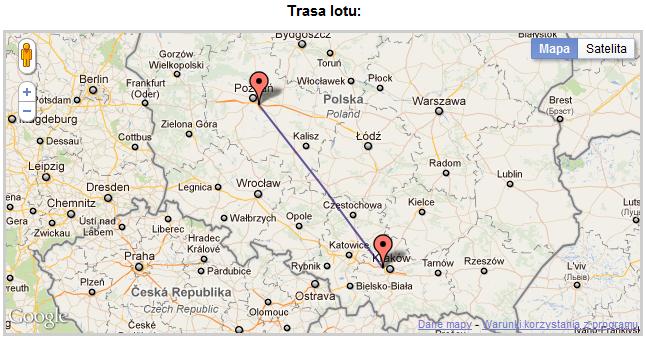 f) Szczegóły oferty uzupełnia dodatkowo mapa z zaznaczoną trasą przelotu. 4.5. Lista rezerwowa.